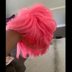 Neon Pink Cosplay Wig Short Bob Costume Wig